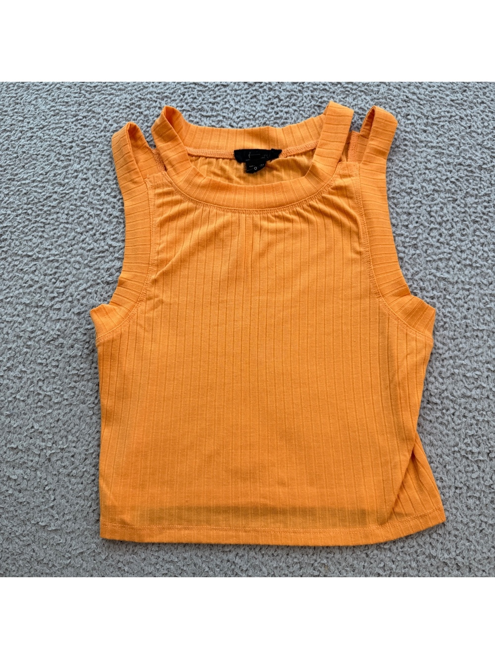 h:ours REVOLVE Julie Orange Ribbed Cutout Cropped Tank Top Size S 0 Baby